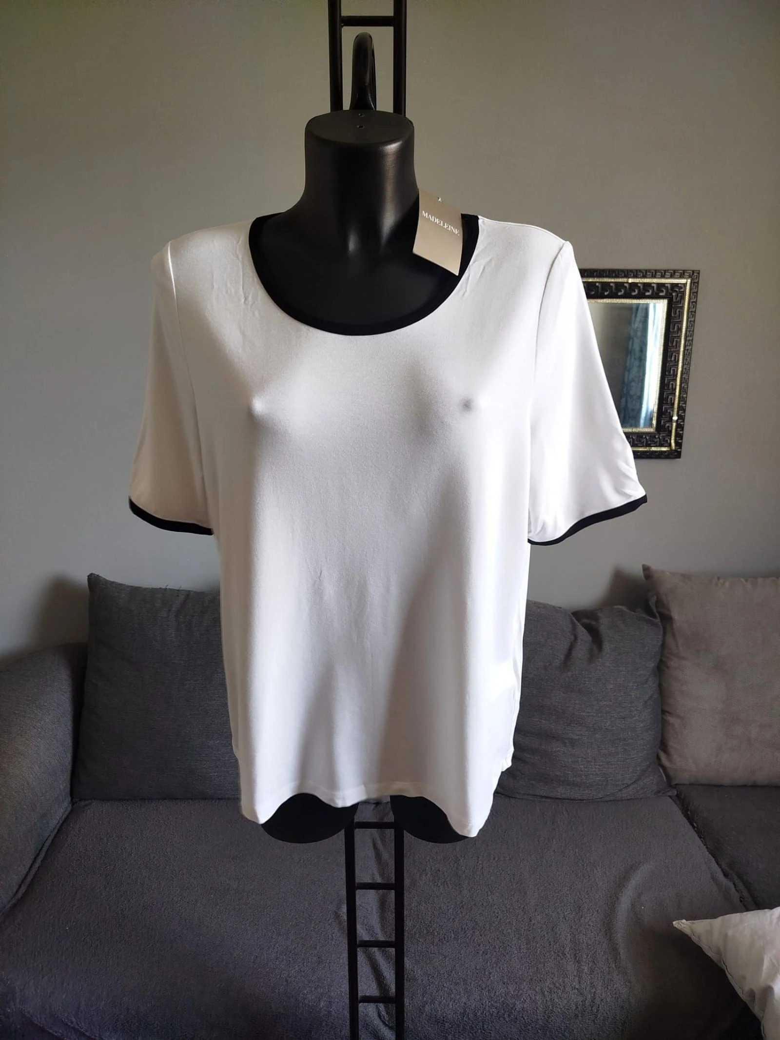 Madeleine t-shirt blanc/noir 46